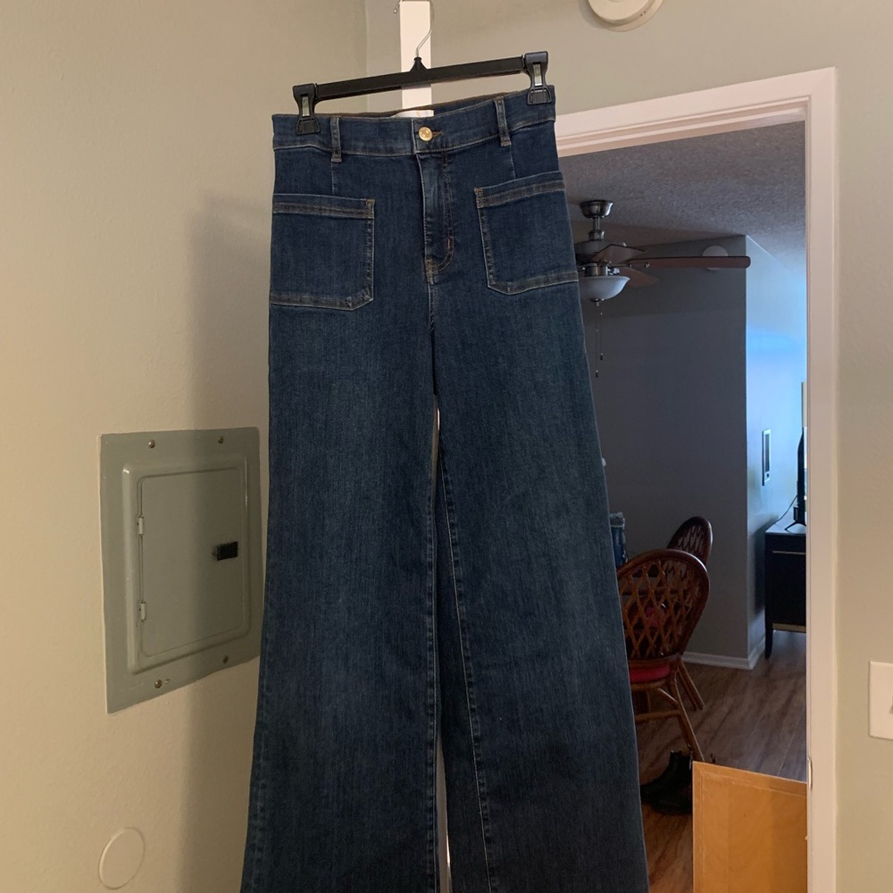 FRAME Le Slim Palazzo Patch Pocket Jeans